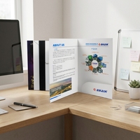 Carpeta de Presentación Económica Impresa con 2 Bolsillos A4, Carpeta de Archivo Personalizada para Documentos y Tarjetas de Visita