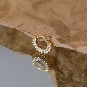 Anillo de Nariz de Circonio, Plata S925, Chapado en Oro de 18k, Aro Redondo, Venta al por Mayor - Product Image 2