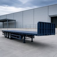 Semi-remorque plateau de haute qualité à 3 essieux, 40 tonnes, pour transport logistique avec attaches de conteneurs et points d'ancrage, à vendre