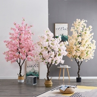 Ornements de plantes de cerisier artificiel salon aménagement paysager sur pied fleur artificielle décoration intérieure arbre à souhaits