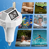 Thermomètre de piscine WiFi Baldrtherm, énergie solaire hybride, surveillance à distance par application, avec moniteur de température et d'humidité intérieure