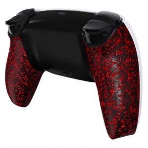 Empuñaduras para mando de videojuegos, carcasa de repuesto de goma, color rojo y negro, carcasa trasera para mando de <span class=keywords><strong>PS5</strong></span>, venta al por mayor - Product Image 3