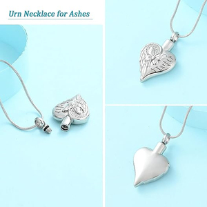 Kremasyon takı külleri için kelebek kalp Urn kolye kadınlar için Memorial Human anıt kolye asılı insan külleri için - Product Image 3