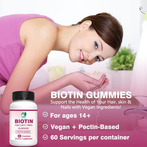 סוכריות גומי ביוטין בעוצמה גבוהה עם ויטמין <span class=keywords><strong>B12</strong></span> ופירות גוג'י ברי תומכות בעור בריא מסייעות בהפחתת קמטים תוסף תזונה יופי סוכריות גומי - Product Image 6