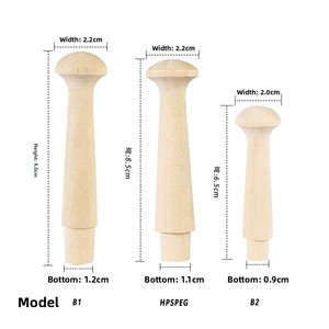 Ganci appendiabiti in legno di noce, faggio e olmo, accessori per pannelli forati, perni rotondi massicci, sfere di legno per divisori, stile moderno minimalista - Product Image 3