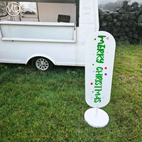 Panneau de signalisation de café double face pour extérieur, 150 cm de haut, en bois et métal, panneau en contreplaqué marin, logo personnalisé imprimé pour café ou magasin