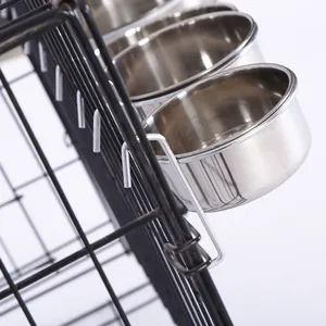 Fourniture directe par le fabricant, vente en gros de vaisselle en acier inoxydable pour animaux de compagnie, cage pour chien, bol d'eau rond pour chat, abreuvoir - Product Image 2