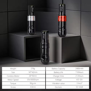 เครื่องสักไร้สาย Ambition 2400mAh มอเตอร์ไร้แกนทรงพลัง ระบบขับเคลื่อนโดยตรง สำหรับศิลปินสักลาย - Product Image 6