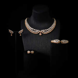 241203 Dubai Bridal cubic zircon vòng cổ màu Bộ đồ trang sức cho phụ nữ Đảng Charm pha lê Cưới Đính Hôn cô dâu phụ kiện - Product Image 3