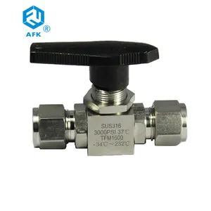 Ball Valve Manual Tube Ferrule Connection Chemical Resistant SS Gas 1000 Psi Standard 2 Way High Temperature Ss304