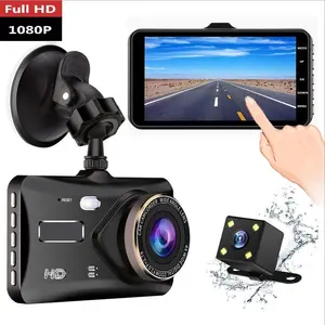 Hot Koop Dash Cam Dual Lens Auto Dvr Hd 1080P4 "Touch Screen Ips Met Backup Rear Camera Griffier Night vision Car Video Recorder