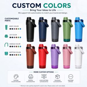Custom logo 20oz Leakproof Insulated Stainless Steel Shaker Cup BPA-Free Double Wall Powder Coated Protein Shakes <b>Bottle</b> - Product Image 5
