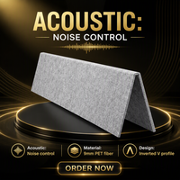 Panneau acoustique suspendu en forme de V en fibre de polyester PET gris clair pour la réduction du bruit dans les bureaux et les studios