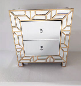 Meuble <span class=keywords><strong>de</strong></span> chambre à coucher <span class=keywords><strong>de</strong></span> luxe à 3 tiroirs, <span class=keywords><strong>Table</strong></span> <span class=keywords><strong>de</strong></span> chevet moderne, <span class=keywords><strong>Table</strong></span> <span class=keywords><strong>de</strong></span> nuit miroir - Product Image 2