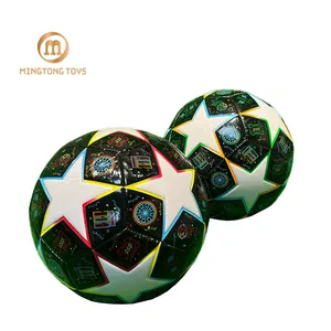 आउटडोर खेल मैच प्रशिक्षण हाथ से सिले 12 पैनल सितारे पैटर्न पु चमड़ा सामग्री आकार 5 सॉकर बॉल फुटबॉल