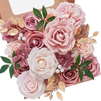 Bouquet de roses artificielles DIY en boîte – Idéal pour mariages, Noël, fêtes, réunions, décoration intérieure et coffrets cadeaux