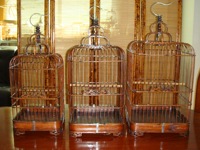 Cage en bambou jaune pour les oiseaux, abri Portable pour la mangeoire, petite Cage en bambou, fournitures pour animaux domestiques