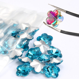 Diamant en forme de fleur de prunier, diamant en verre à fond pointu de forme irrégulière, accessoires de bijoux DIY en diamant appliqué - Product Image 3