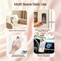 Support de téléphone magnétique puissant en aluminium pour tableau de bord de voiture, rotation à 360° °   Poignée de rotation stable pour iPhone, Samsung et tous les téléphones mobiles