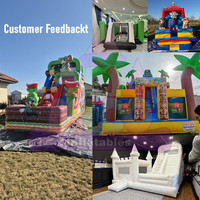 Château gonflable géant à thème blocs de construction avec toboggan pour enfants, idéal pour les fêtes et la location – PVC, vente chaude