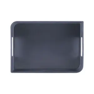 14" Black color with rectangular shape melamine serving tray melamine tray with side handles
