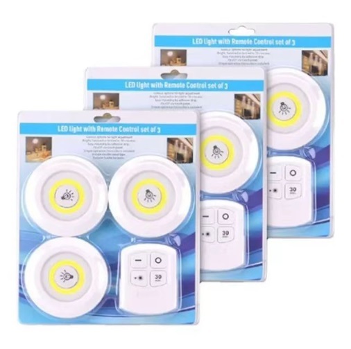 Wireless Cob Stick on Dimmable Mini Led Under Cabinet Light Battery Operated Closet Wall Lamp With Remote Control
