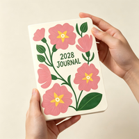 Agenda annuel A5 2028, carnet à couverture rigide, impression florale personnalisée, cadeau