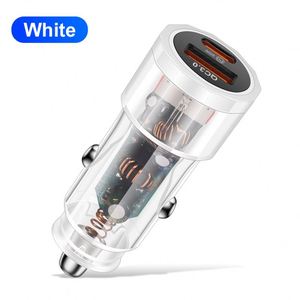 Cargador de Coche USB Tipo C de 38W, Cargador de Coche Multi USB Tipo C para Teléfono Móvil con Luz LED para iPhone, Tendencia de Moda - Product Image 1