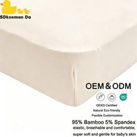 Toptan Yüksek Kaliteli Oeko Tex Derin Cepli Bebek Çarşafı Yeni Tasarım Yumuşak Hafif Bambu Spandeks Jersey Bebek Beşik Çarşafı