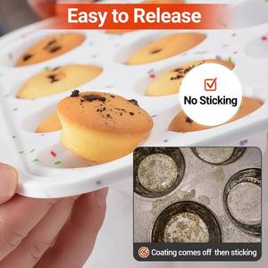 MUYULINS Factory 24-cup LFGB non-stick BPA Free metal reinforced frame mini <b>silicone</b> cupcake pan American cake tin <b>baking</b> mold - Product Image 4