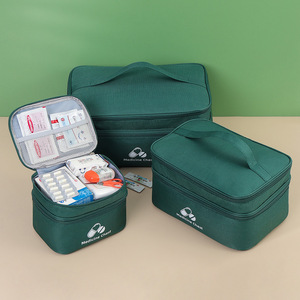 Bolsa de Almacenamiento de Medicamentos de Doble Capa, Organizador de Primeros Auxilios Portátil de Oxford, Botiquín de Viaje con Cierre para el Hogar y Hospital - Product Image 2
