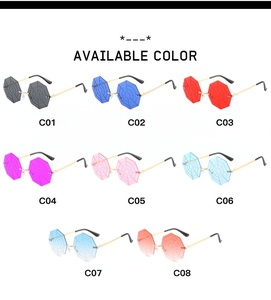 Nuovi <span class=keywords><strong>Occhiali</strong></span> da <span class=keywords><strong>Sole</strong></span> Unisex di Alta Qualità Senza Montatura UV400, Forma Irregolare in Metallo a Ragnatela, per Feste - Product Image 5