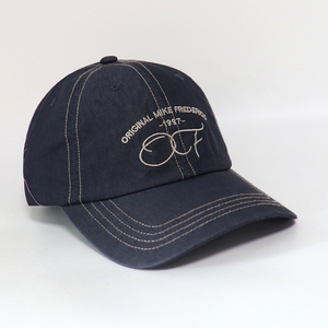 Gorras sin estructura con logotipo bordado personalizado de alta calidad, ajustables, Unisex, informales, Vintage, 6 paneles, gorras de ala curva vaquera, sombrero de papá - Product Image 3