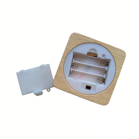 Base en bois carrée pour lampe LED, support de lampe blanc chaud avec boîte à piles pour boule de cristal