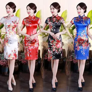-Una generazione di 2023 primavera/estate nuovo vestito in raso Cheongsam Plus-size Slim-fit banchetto di moda madre