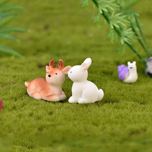 Mini figurines d'animaux en résine mignonnes, décorations de paysage miniatures, canard, dauphin, chat, renard, breloques, ornements de bureau, accessoires de bricolage - Product Image 5