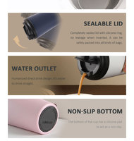 Mug à café portable de 12 oz, gobelet isotherme à double paroi en acier inoxydable, logo personnalisé B2B, tasse de voyage anti-fuite pour le marché d'Asie du Sud-Est