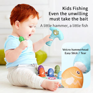 Jouets en peluche pour enfants, jeu de pêche et de reconnaissance des couleurs et des nombres, jeu Montessori Whack-A-Mole pour bébés - Product Image 4