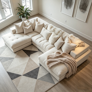 Proveedores de Muebles para Sala de Estar Chesterfield, Sofá Moderno Nórdico de Lujo en Forma de L, Cómodo Conjunto de Sofás, Camas, Muebles Modernos, Sofá en Forma de U - Product Image 3