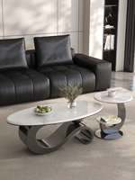 Ensemble de table basse en métal extensible et convertible Microlite, style italien, luxe léger, moderne, haut de gamme, pour petit salon familial