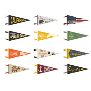 Cheap Sublimation Printing Flag Vintage Pennant Banners Custom Soccer Sports USA College Flags