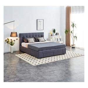 Cama tapizada Wingback clásica con cabecero alto para suites de hotel - Product Image 2