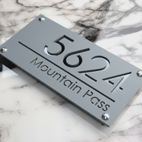 Plaque de numéro de maison personnalisée en acrylique écologique, panneau d'adresse extérieur moderne