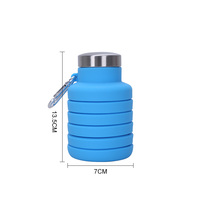 Fabrika toptan kullanımlık BPA ücretsiz açık 550ML katlanabilir silikon katlanabilir seyahat su şişesi