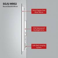 Miroir intelligent de salle de bain à LED avec écran tactile, anti-buée, éclairage intégré, design moderne, indice de protection IP44, miroir intelligent mural pour salle de bain