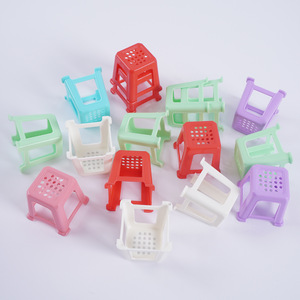 <b>Mini</b> plastic stools, miniature doll chairs, Xiaohongshu-style playhouse scene supermarket <b>tables</b> and chairs props - Product Image 4