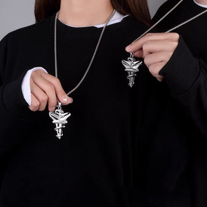 Serin erkek moda Hip-Hop tasarım zinciri siyah Mamba spor yıldız Kobe burcu kolye yılan çapraz kolye - Product Image 6