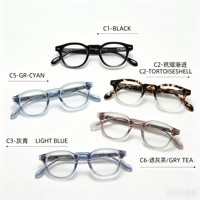 Charnière intégrée M3051 avec ouverture et fermeture fluides. Montures de lunettes en acétate élégantes et précises de style japonais, rondes et transparentes