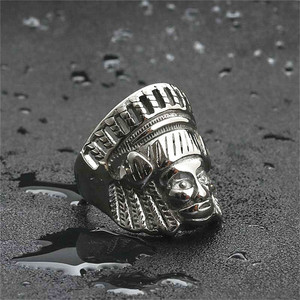 yunnique <b>Titanium</b> Steel Face <b>Ring</b> Retro Geometric Unisex Jewelry Gift Silver 26051 - Product Image 4