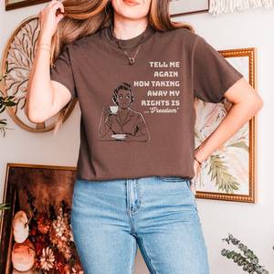 T-Shirt Femminista da Donna Comfort Colors, Manica Corta, Girocollo, 100% Cotone, Stampa Grafica 'Equal Rights', Abbigliamento Casual - Product Image 2